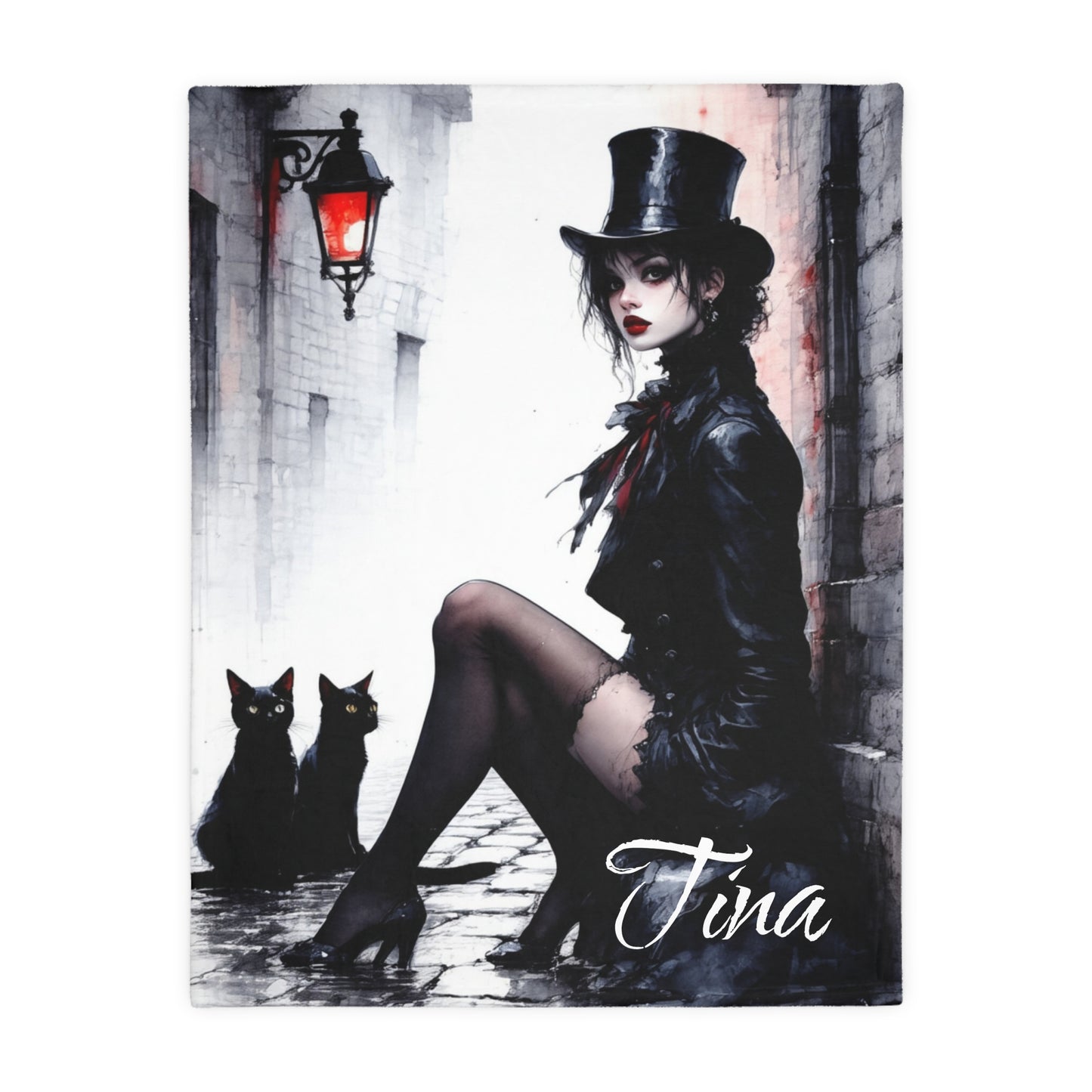 Gothic Pop Art Fleece Throw Blanket | Halloween Bedding Cozy Blanket