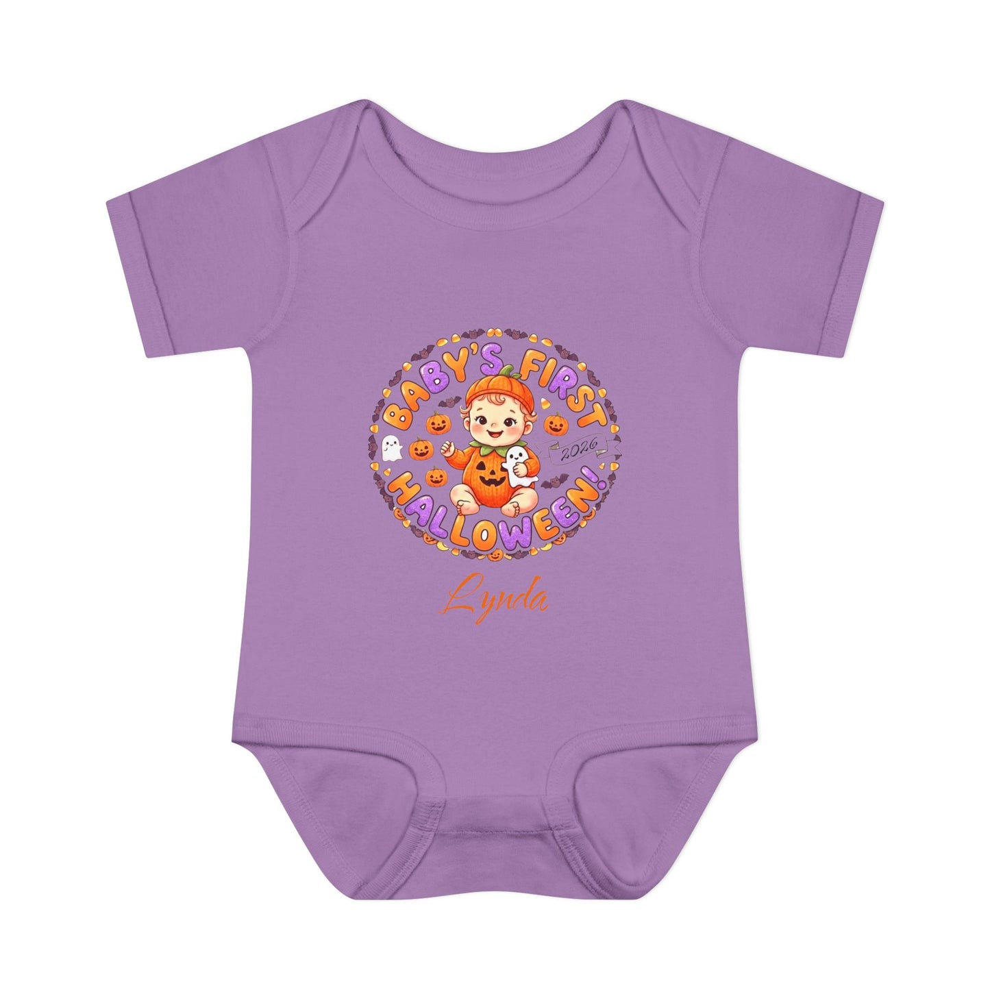 Baby's First Halloween Bodysuit | Custom Year & Name Pumpkin Infant Onesi
