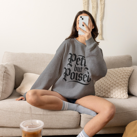 Pretty But Poised Personalized Crewneck | Dorm Room Lounge Sweatshirt