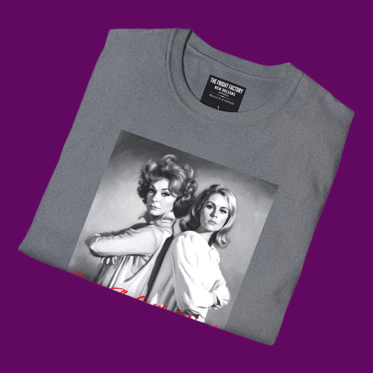 Personalized graphic t-shirt featuring the witches Endora and Samantha Stephens from the classic TV show Bewitched, styled with custom text by The Fright Factory New Orleans.