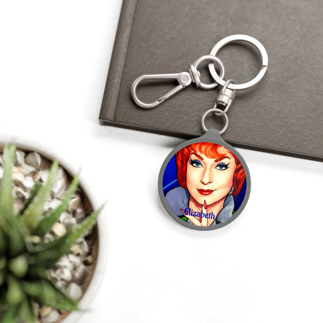 High-gloss Bewitched Endora bag charm featuring durable metal keyring and 1960s aesthetic.
