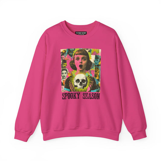 Spooky Season Horror Collage Crewneck | Retro Pop Art Sweatshirt
