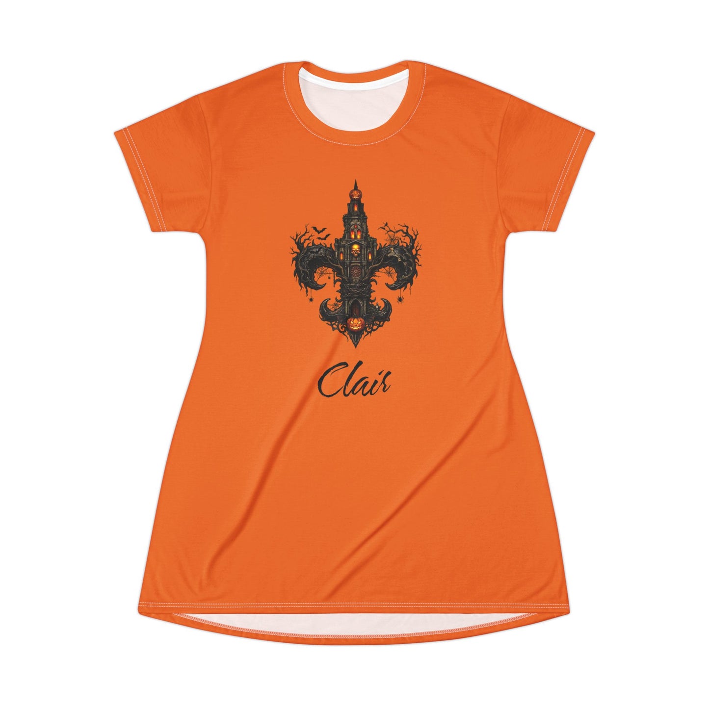 Custom Name Gothic Fleur-De-Lis Sleep Shirt Dress | NOLA Halloween