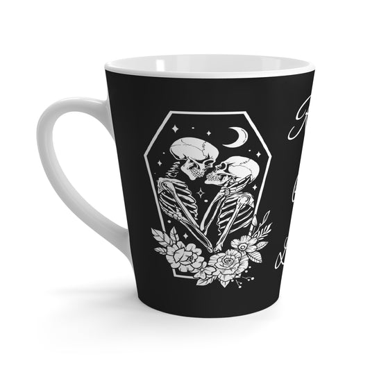 Gothic Skeleton Lovers Latte Mug | Custom Rest In Love Wedding Gift