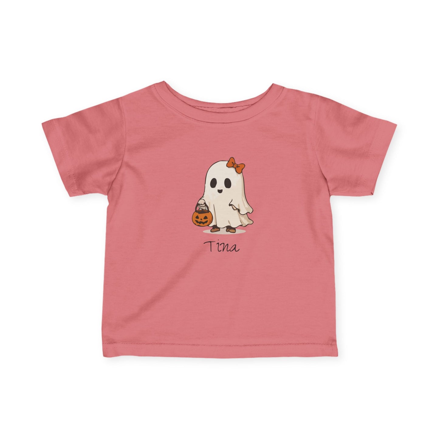 Custom Name Girl Ghost Toddler First Halloween T-Shirt