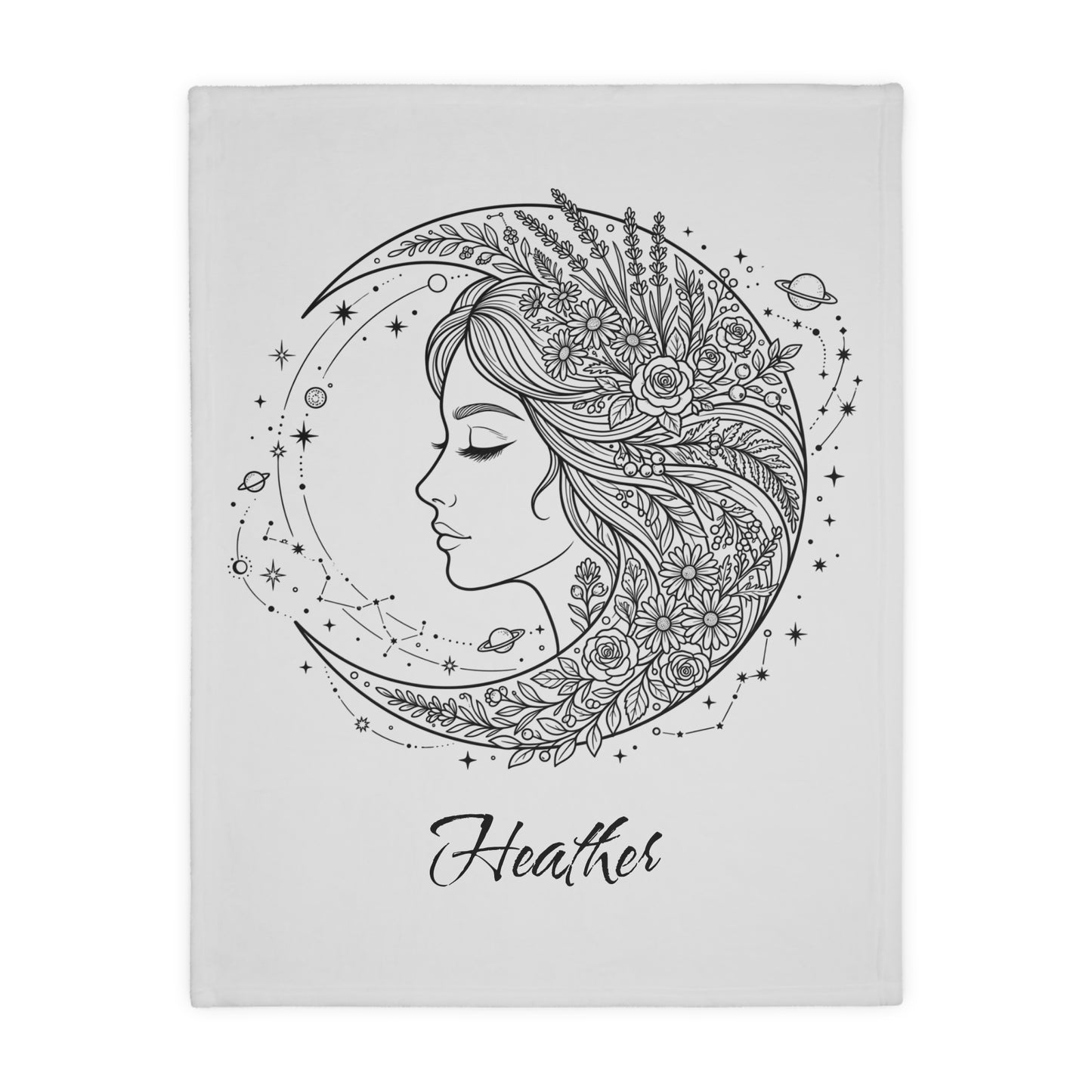 Personalized Celestial Goddess Blanket | Cute Whimsigoth Throw