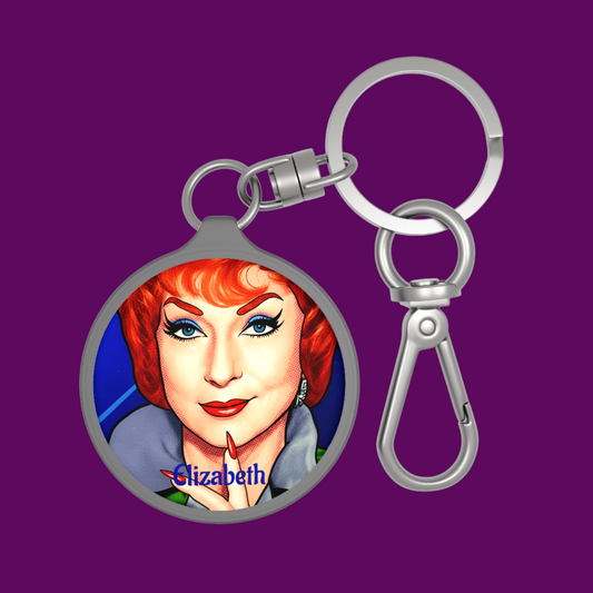 Personalized Endora Bewitched Key Tag with metal hardware by Fright Factory New Orleans.