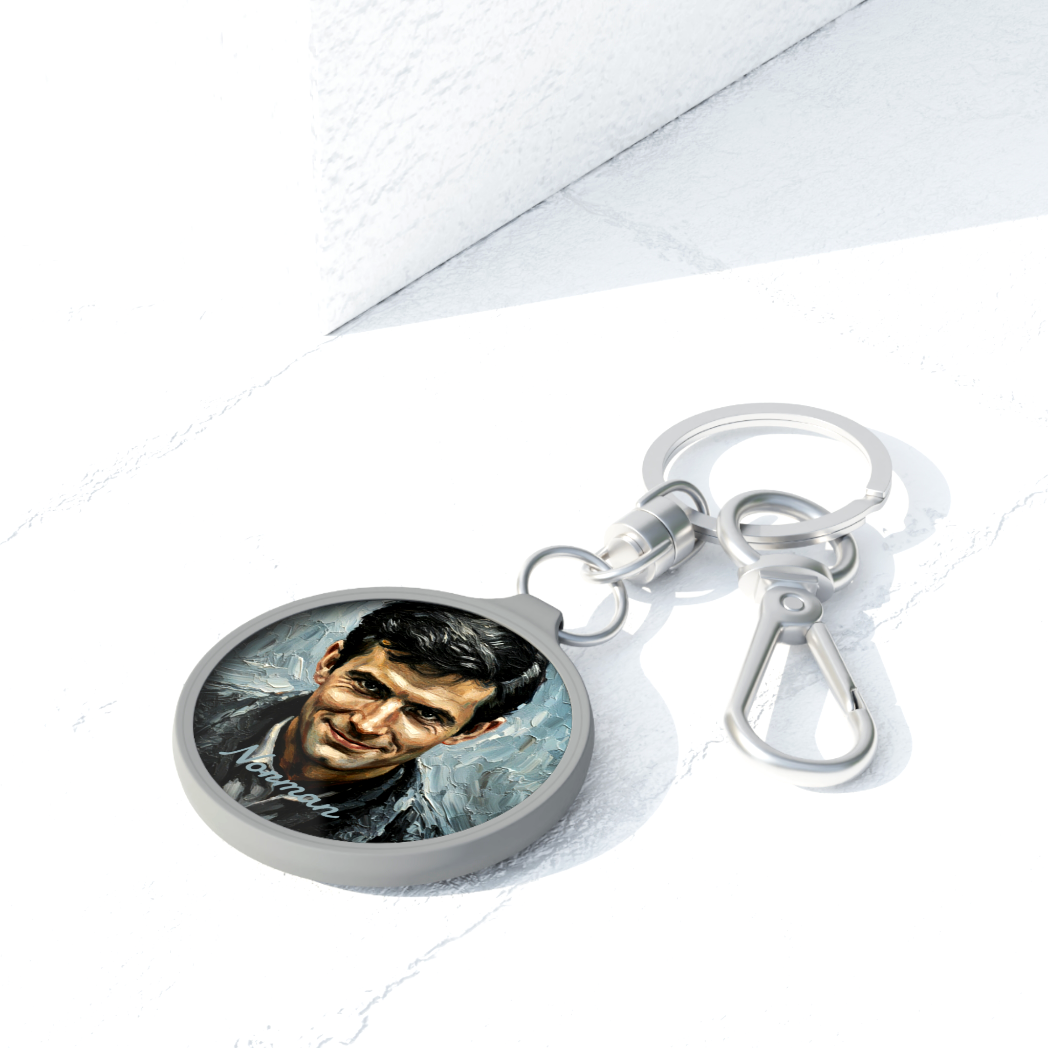 High-gloss custom artwork  Bates Motel Key Fob featuring heavy-duty metal hardware and a premium protective finish.