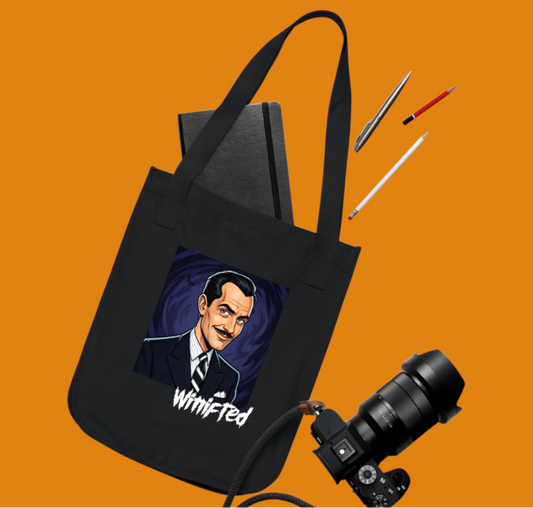 Vincent Price 100% organic cotton tote bag featuring custom art designed in The Fright Factory New Orleans.