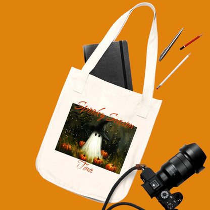 Custom Spooky Season Ghost Tote Bag | Halloween Shopper