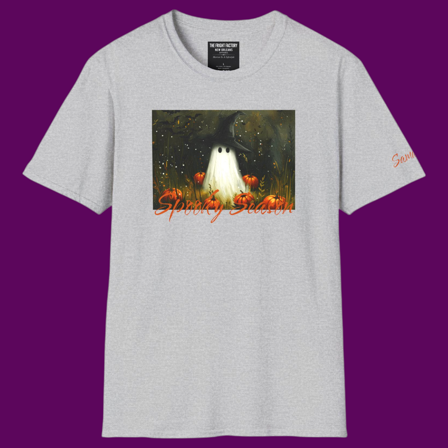 Spooky Season Ghost T-Shirt | Cute Ghost in Witch Hat Halloween Tee