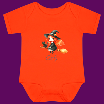 Personalized Little Witch Baby Bodysuit | Baby's First Halloween