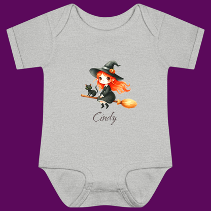 Personalized Little Witch Baby Bodysuit | Baby's First Halloween