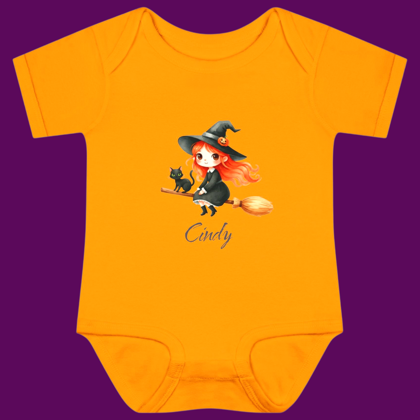 Personalized Little Witch Baby Bodysuit | Baby's First Halloween