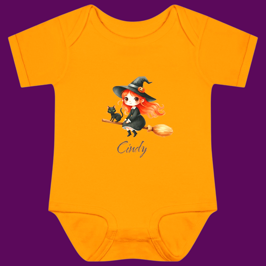 Personalized Little Witch Baby Bodysuit | Baby's First Halloween