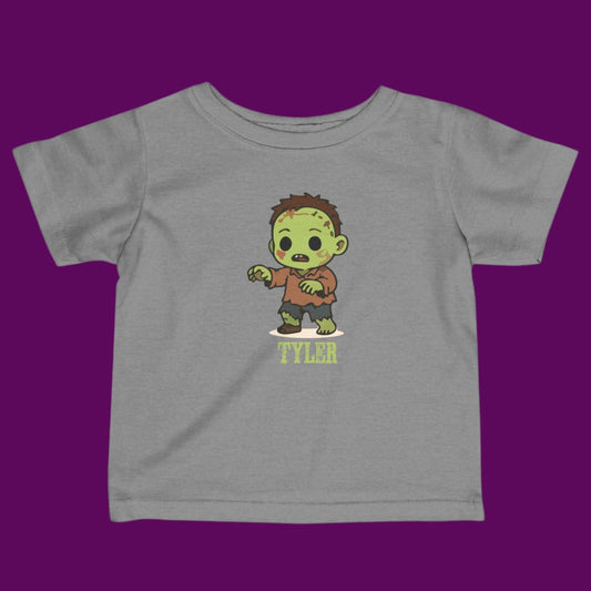 Personalized Zombie Kids Halloween Shirt | Daddy's Little Monster Tee