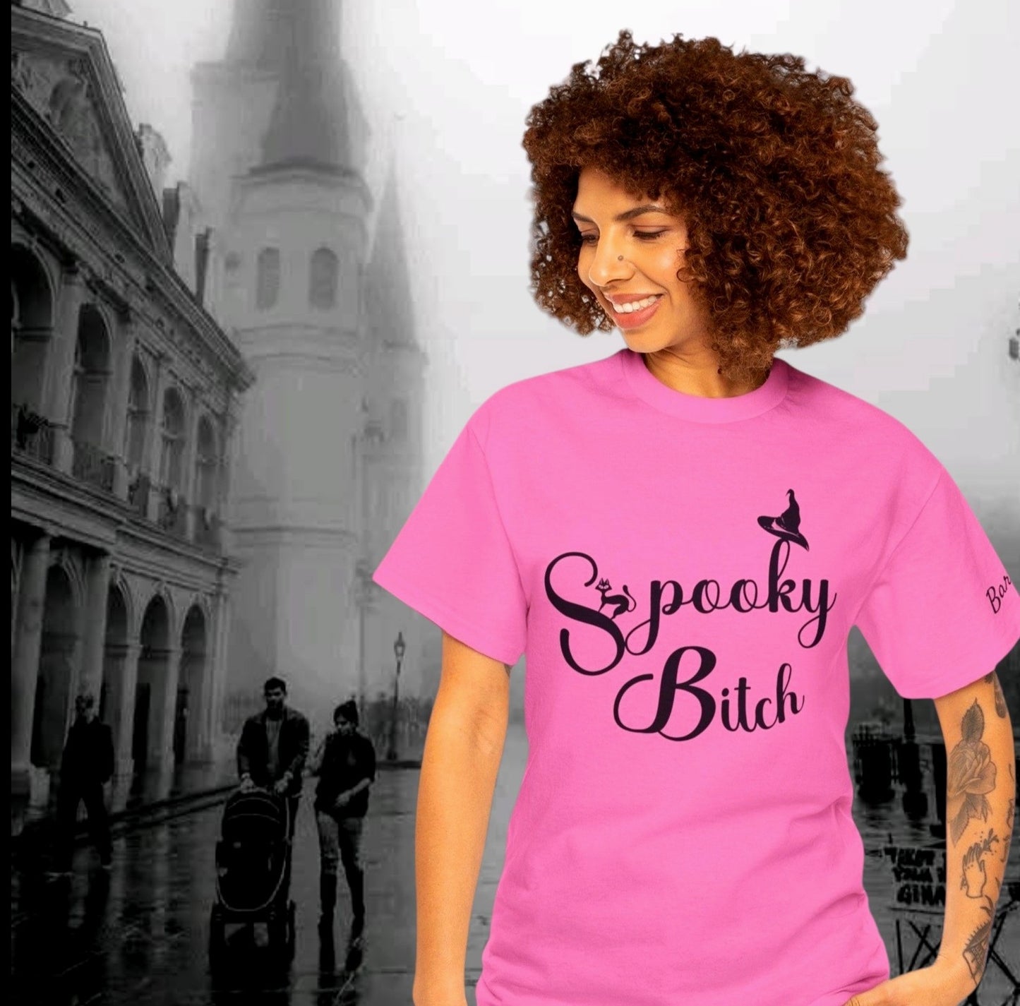Personalized Spooky Bitch Graphic Tee | Cute Halloween T-Shirts