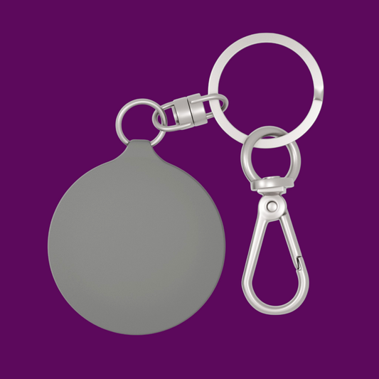 Back view of the classic round Norman Bates metal Key Tag to show size and high-quality hardware detail.