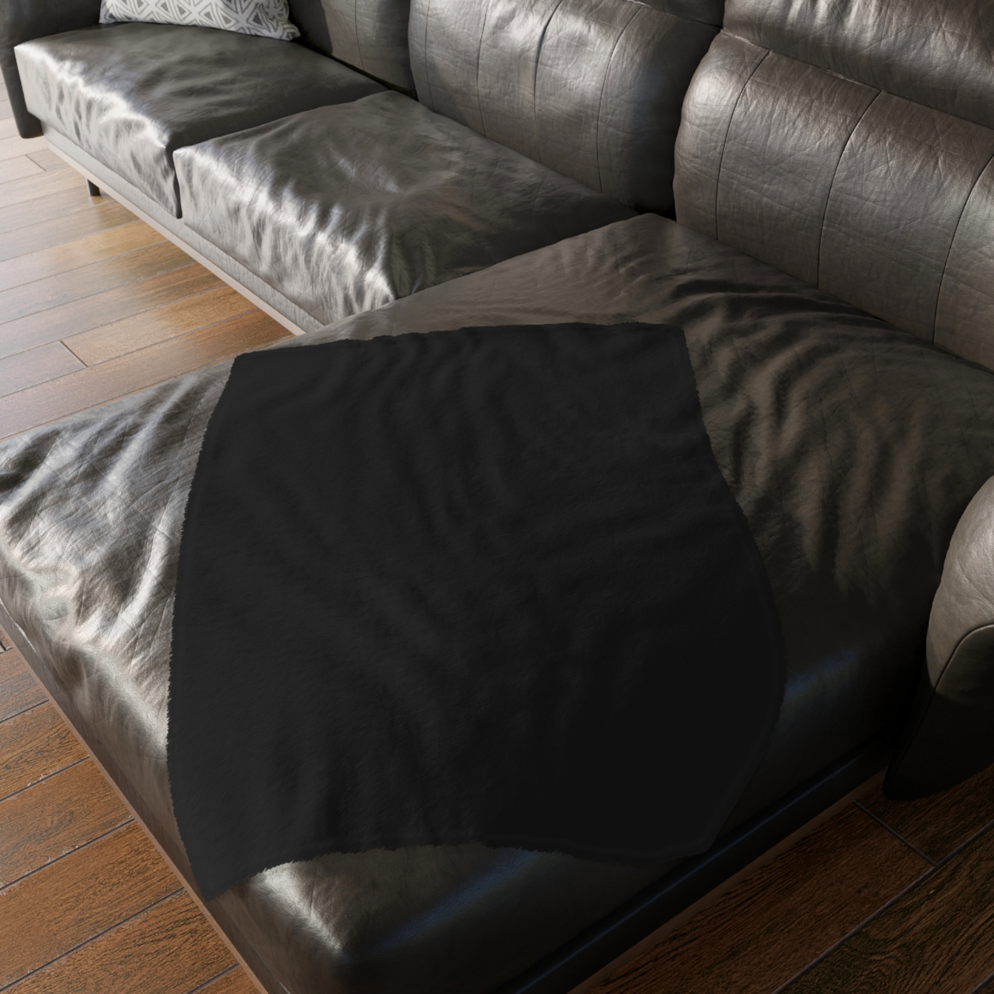 Detail shot of soft fleece material on a custom Ghostface Scream mask blanket, high-quality horror movie bedding from Fright Factory NOLA.