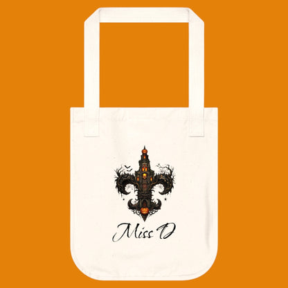Carry your magic in style. Our Custom Gothic Fleur-de-Lis Tote features durable organic cotton & personalized text. From The Fright Factory, NOLA gift shop!