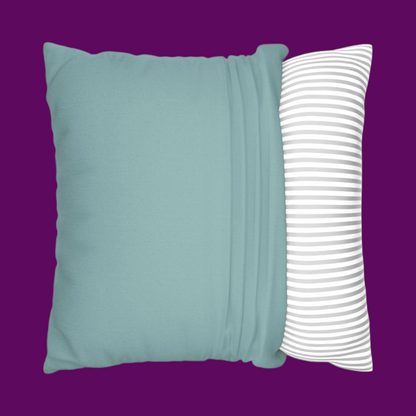 Close-up of custom decor color on the backside of a Whimsigoth Aunt Clara pillow cover, showing high-quality fabric.