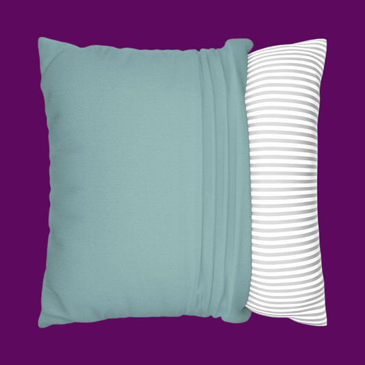 Close-up of custom decor color on the backside of a Whimsigoth Aunt Clara pillow cover, showing high-quality fabric.