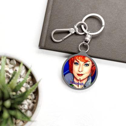 High-gloss Bewitched Endora bag charm featuring durable metal keyring and 1960s aesthetic.